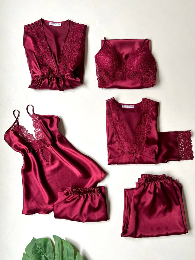 6-Piece  Premium Nightwear Set For Women